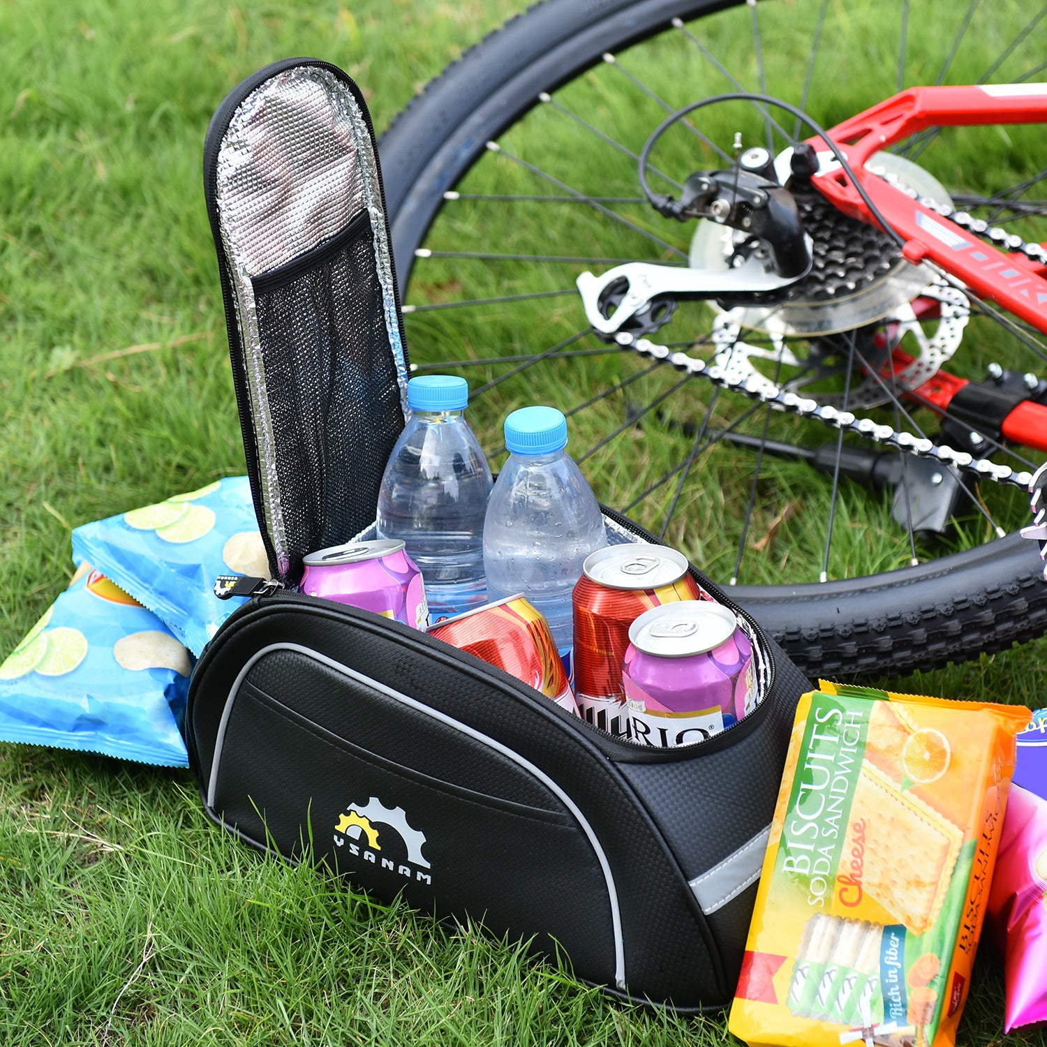 YSANAM YS-113S 8L Bicycle Waterproof PU Leather Insulation Bag Rear Rack Pannier Pack Cycling Storage Bag - Black YSANAM YS-113S 8L Bicycle Waterproof PU Leather Insulation Bag Rear Rack Pannier Pack Cycling Storage Bag - Black
